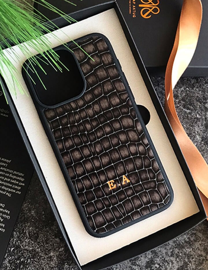 Deri iPhone Kılıf 15 Pro Max Premium Füme