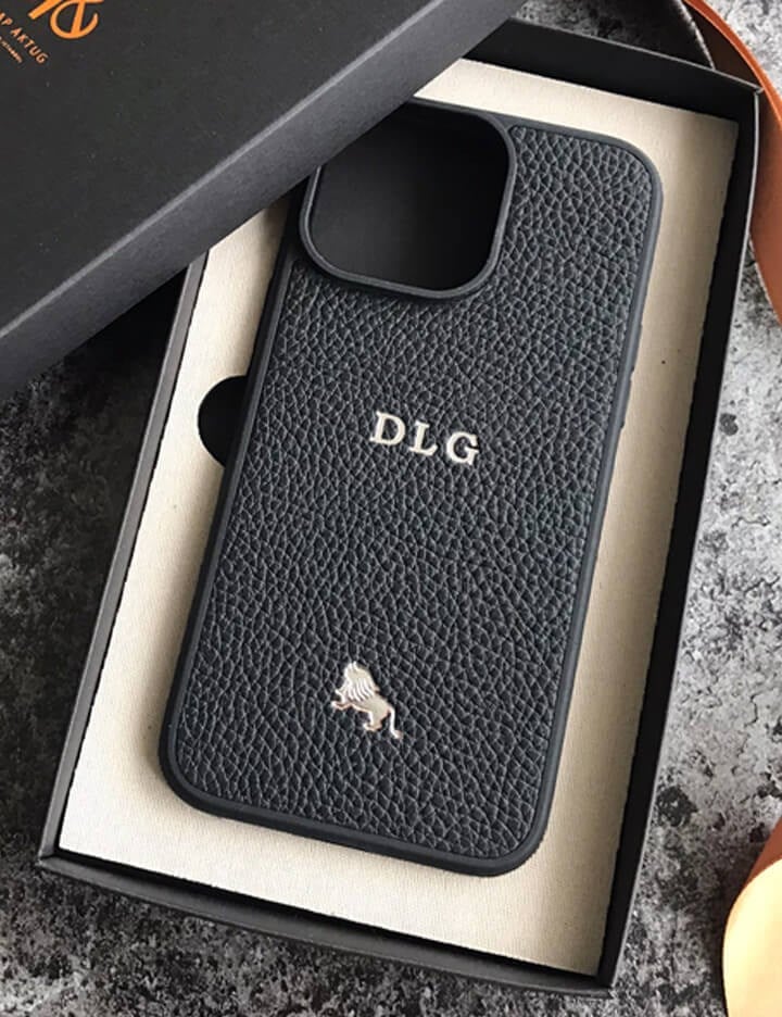 Deri iPhone Kılıf 15 Pro Max Siyah Togo