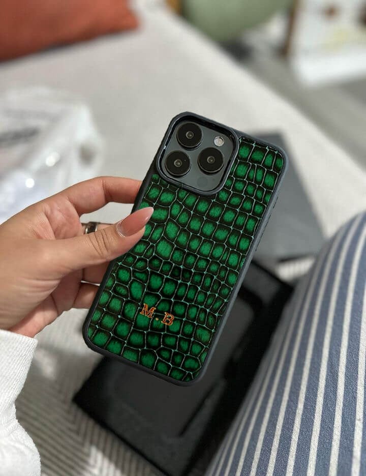 Deri iPhone Kılıf 15 Pro Premium Yeşil