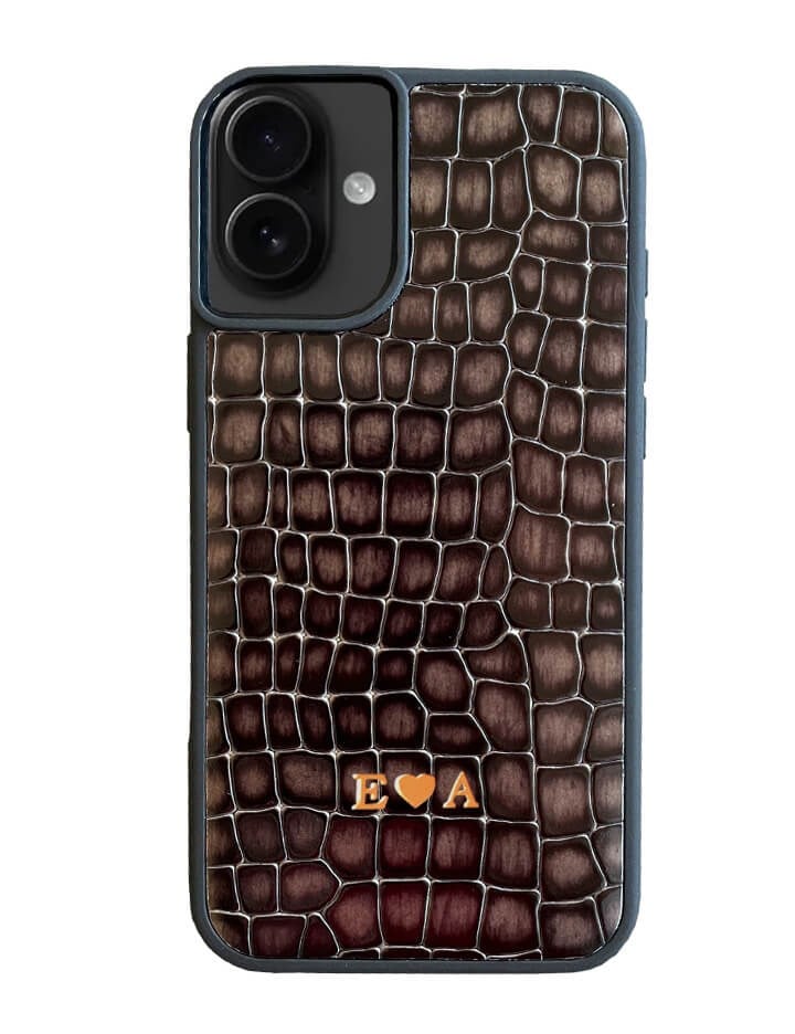 Deri iPhone Kılıf 16 Plus Premium Füme