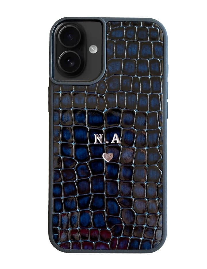 Deri iPhone Kılıf 16 Plus Premium Lacivert