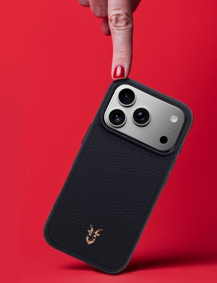 Deri iPhone Kılıf 16 Plus Siyah Togo