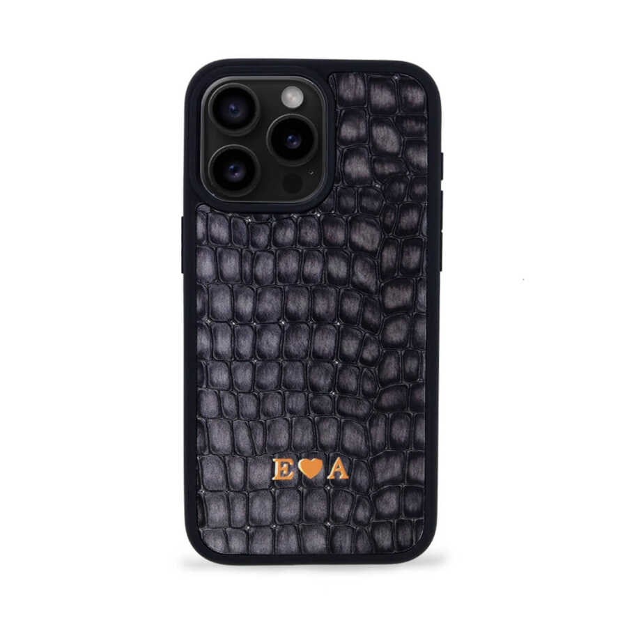 Deri iPhone Kılıf 16 Pro Max Premium Füme