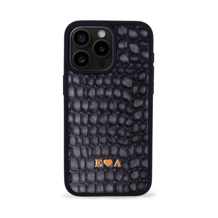 Deri iPhone Kılıf 16 Pro Premium Füme