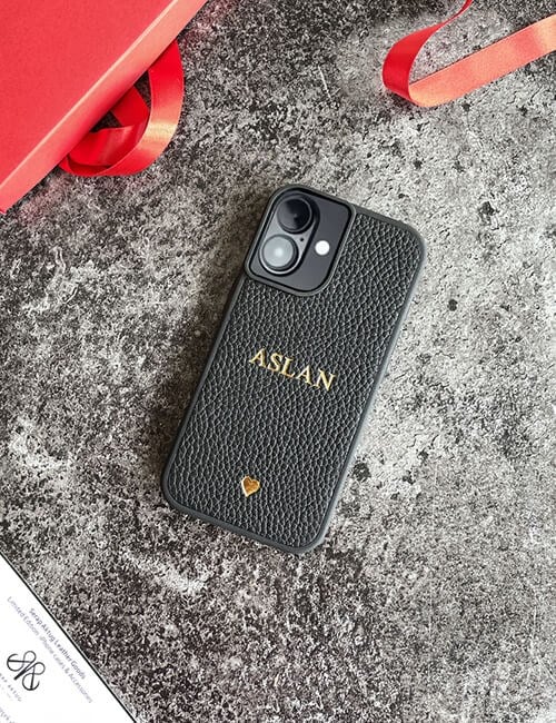 Deri iPhone Kılıf 16 Siyah Togo