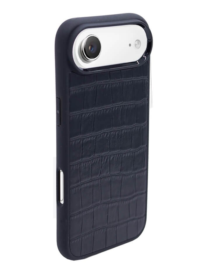 Deri iPhone Kılıf 17 Air Siyah Croco