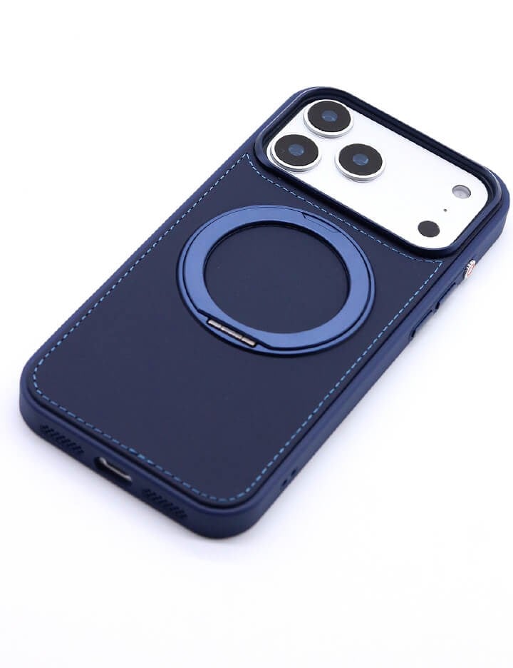 Deri iPhone Kılıf 17 Pro Lacivert