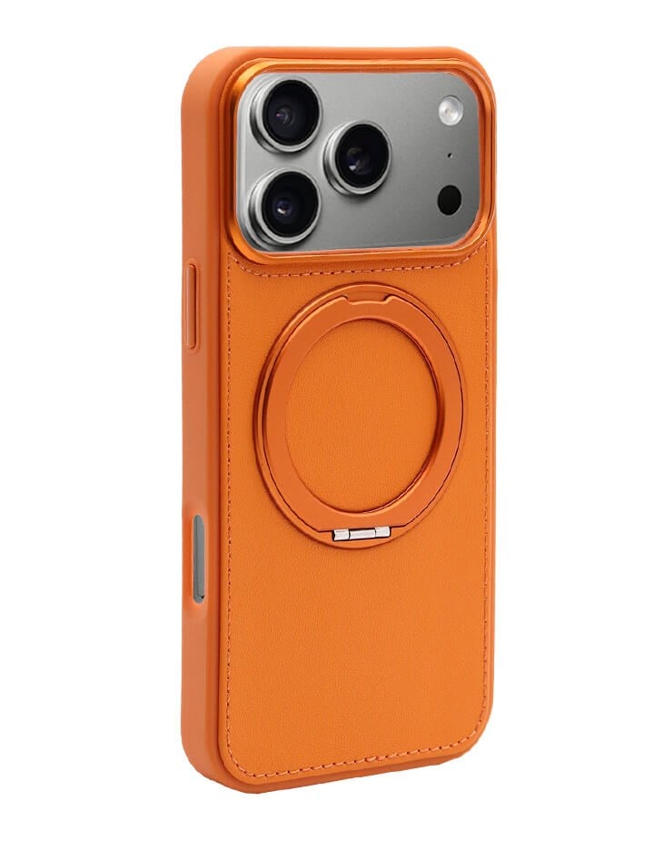 Deri iPhone Kılıf 17 Pro Max Turuncu