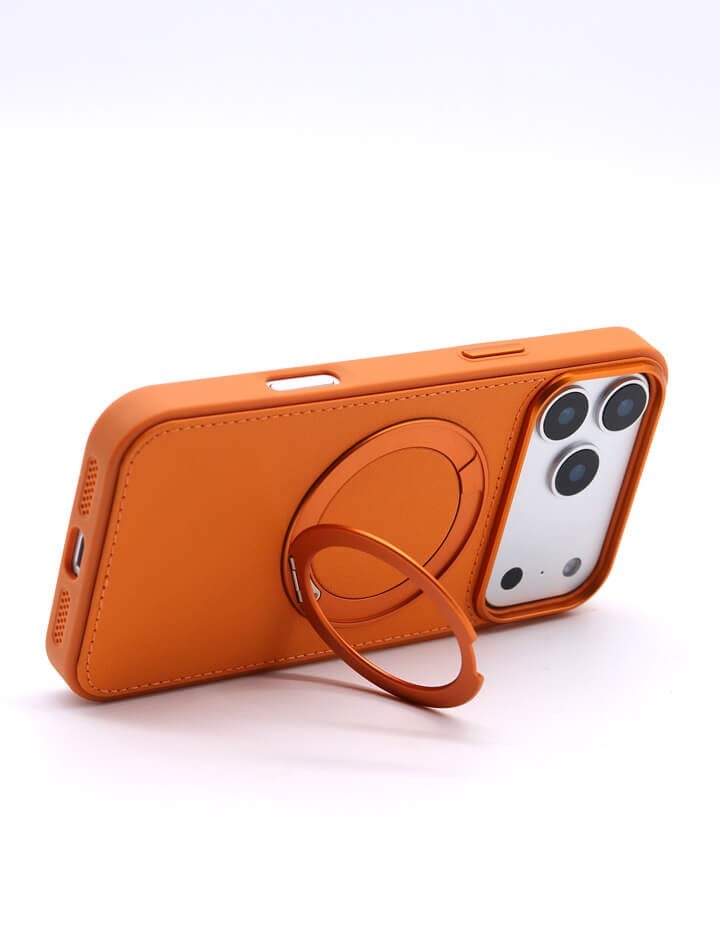 Deri iPhone Kılıf 17 Pro Turuncu