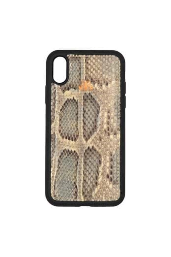 Deri iPhone Kılıf Xr  Mavi Alacali Piton