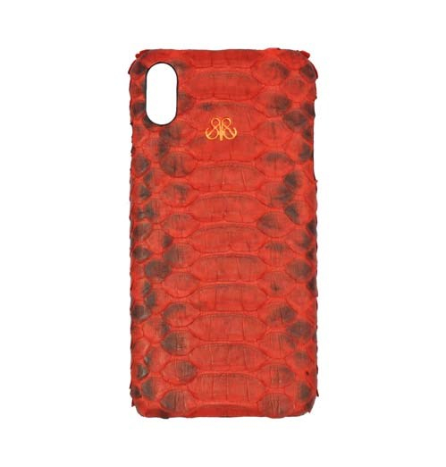 Deri iPhone Kılıf Xs Max Kırmızı Piton