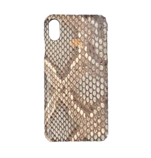 Deri iPhone Kılıf Xs Max Mavi Alacalı Piton