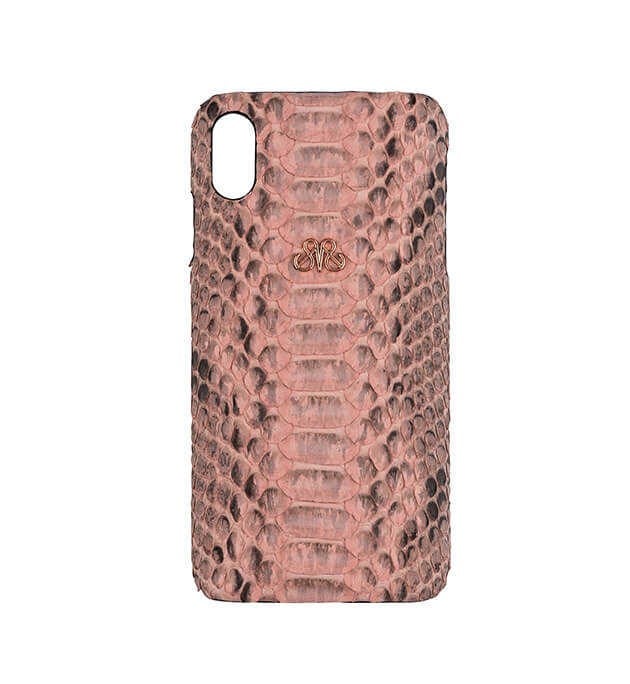Deri iPhone Kılıf Xs Max Pudra Piton