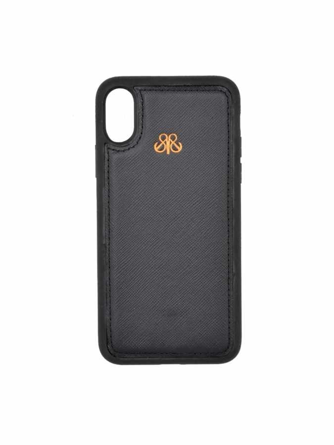 Deri iPhone Kılıf Xs Max Siyah Saffiano