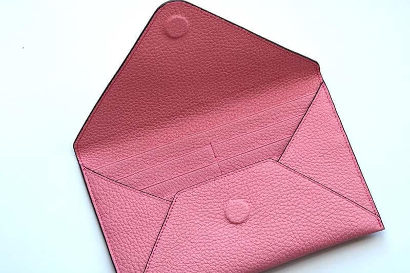 Deri Zarf Cüzdan  Pembe Togo