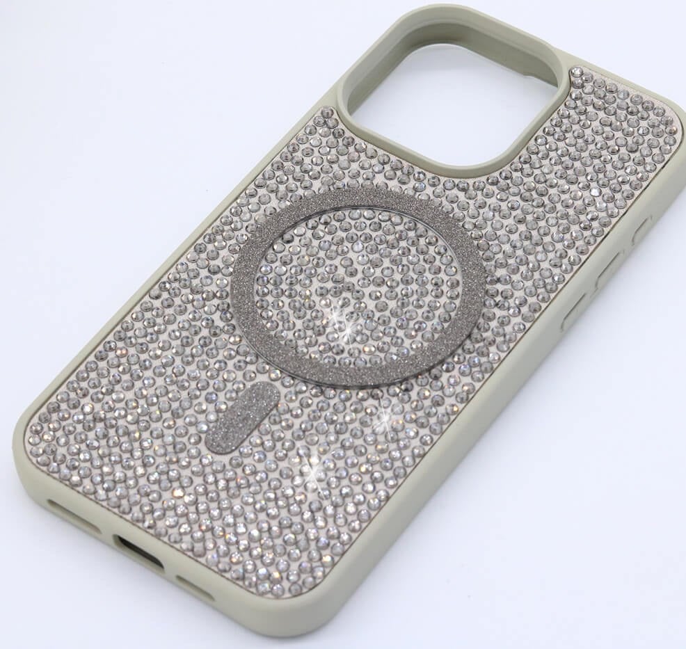 iPhone Kılıf 15 Pro Max MageSafe Özellikli Natürel Taşlı