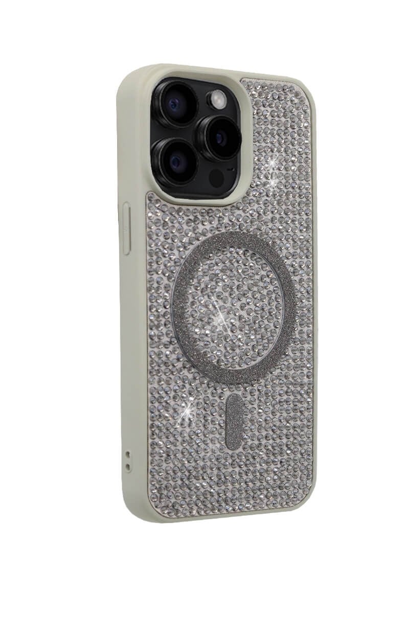 iPhone Kılıf 15 Pro Max MageSafe Özellikli Natürel Taşlı