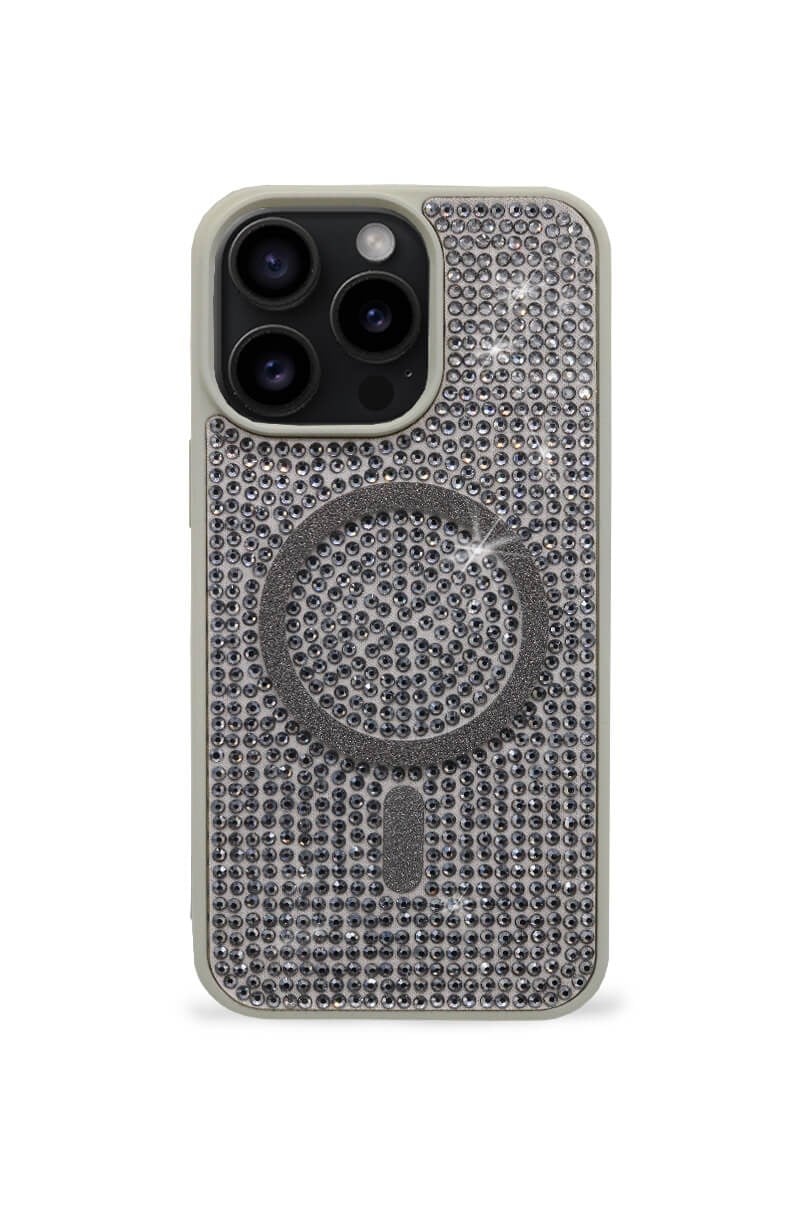 iPhone Kılıf 15 Pro Max MageSafe Özellikli Natürel Taşlı