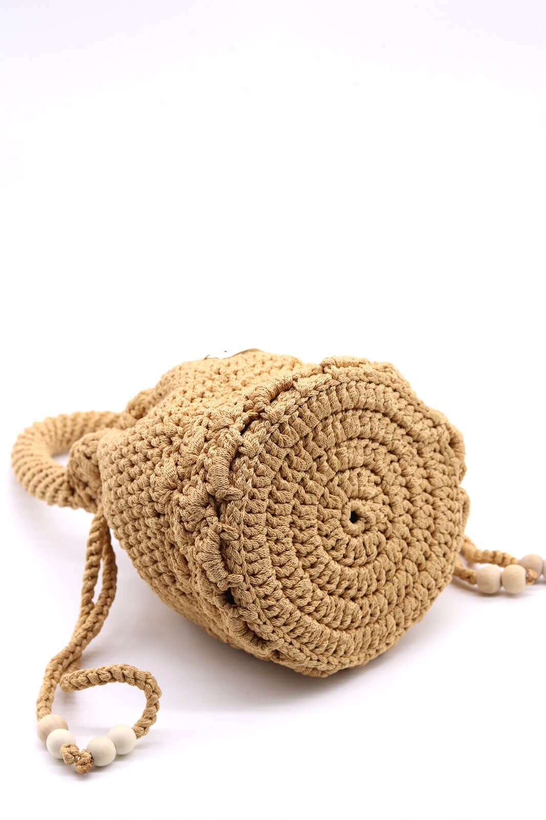 Kroşe örgü camel torba çanta Asenat