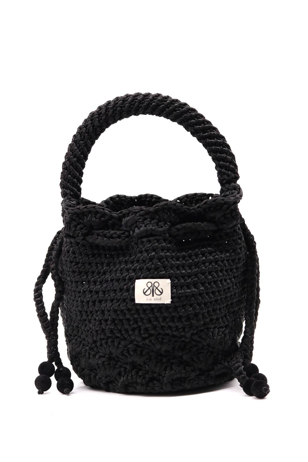 Kroşe örgü siyah torba çanta Asenat