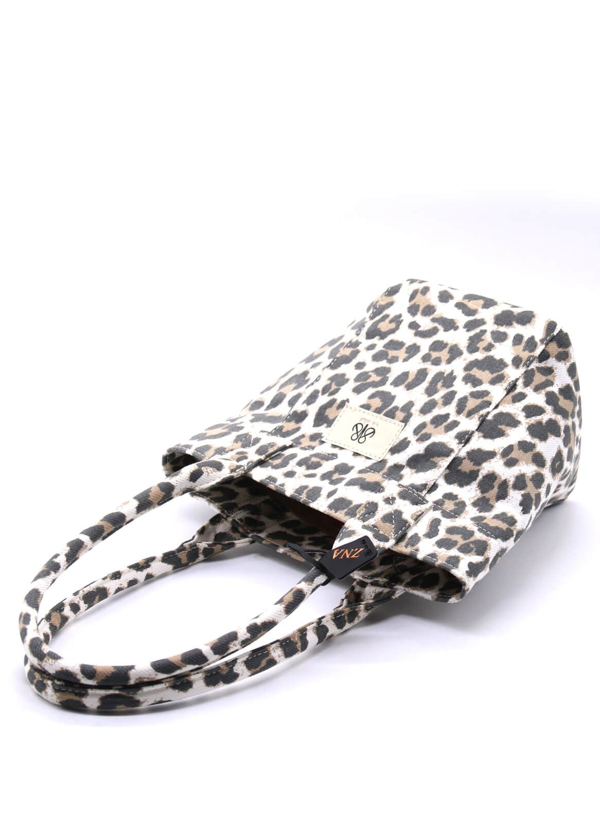 Mini Tote Çanta Beyaz Leopar Small