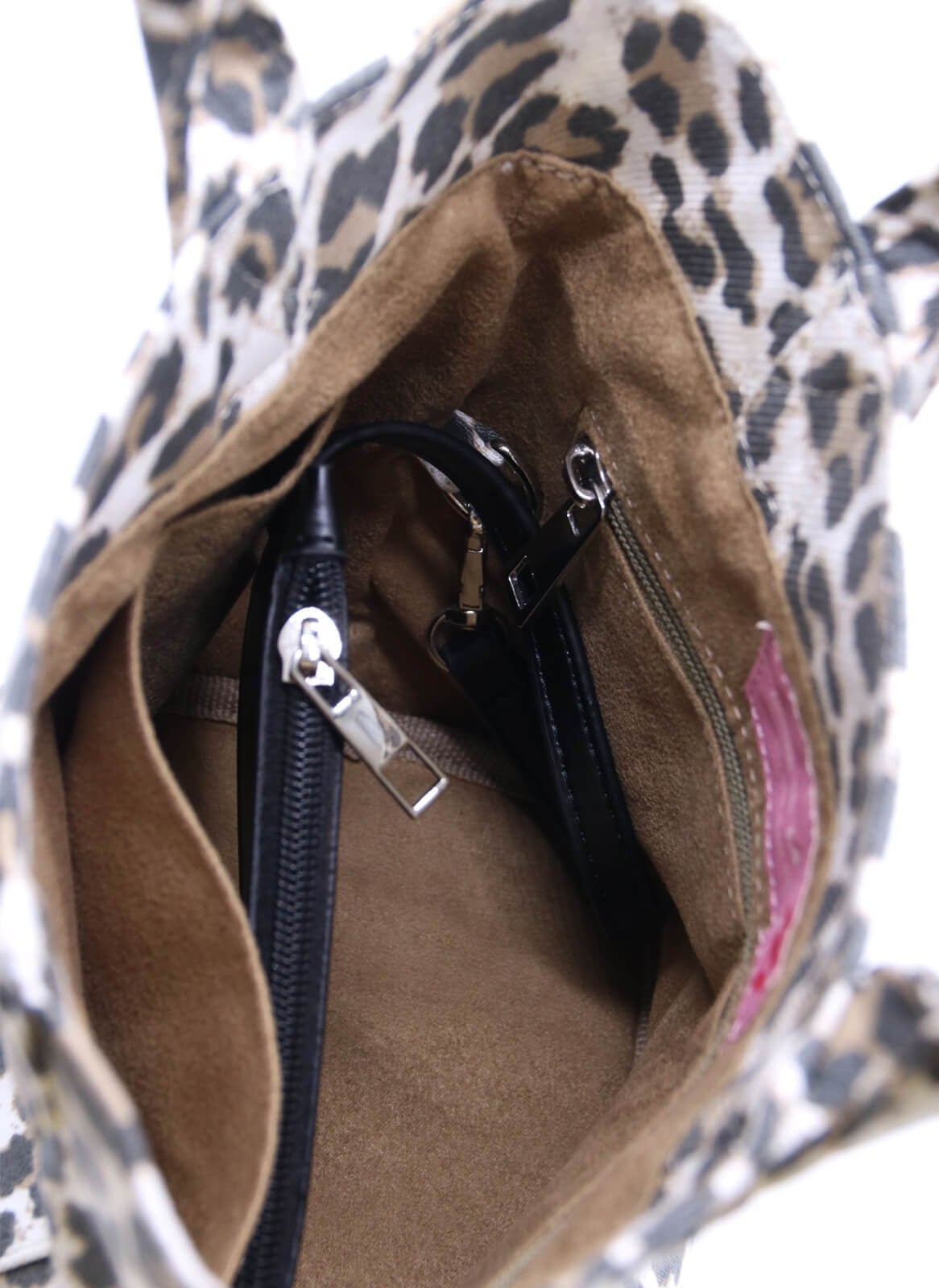 Mini Tote Çanta Beyaz Leopar Small
