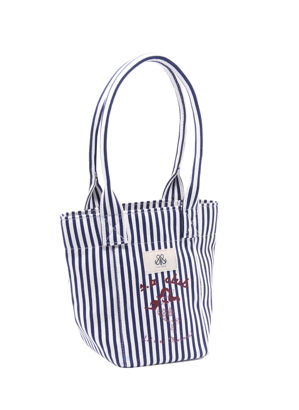 Mini Tote Çanta Çizgili Lacivert Small
