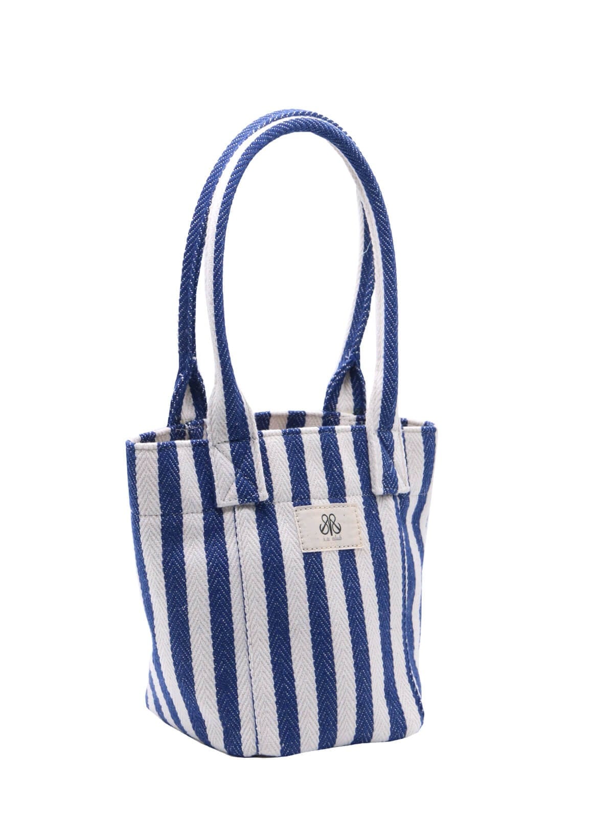 Mini Tote Çanta Kalın Lacivert Çizgili Small