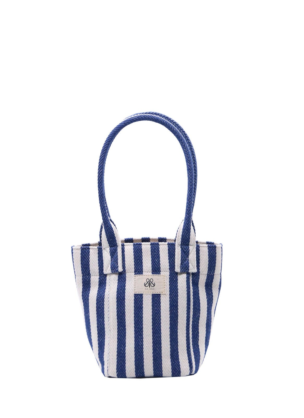 Mini Tote Çanta Kalın Lacivert Çizgili Small
