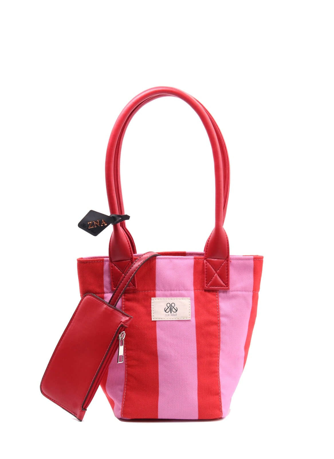 Mini Tote Çanta Kırmızı Çizgili Small