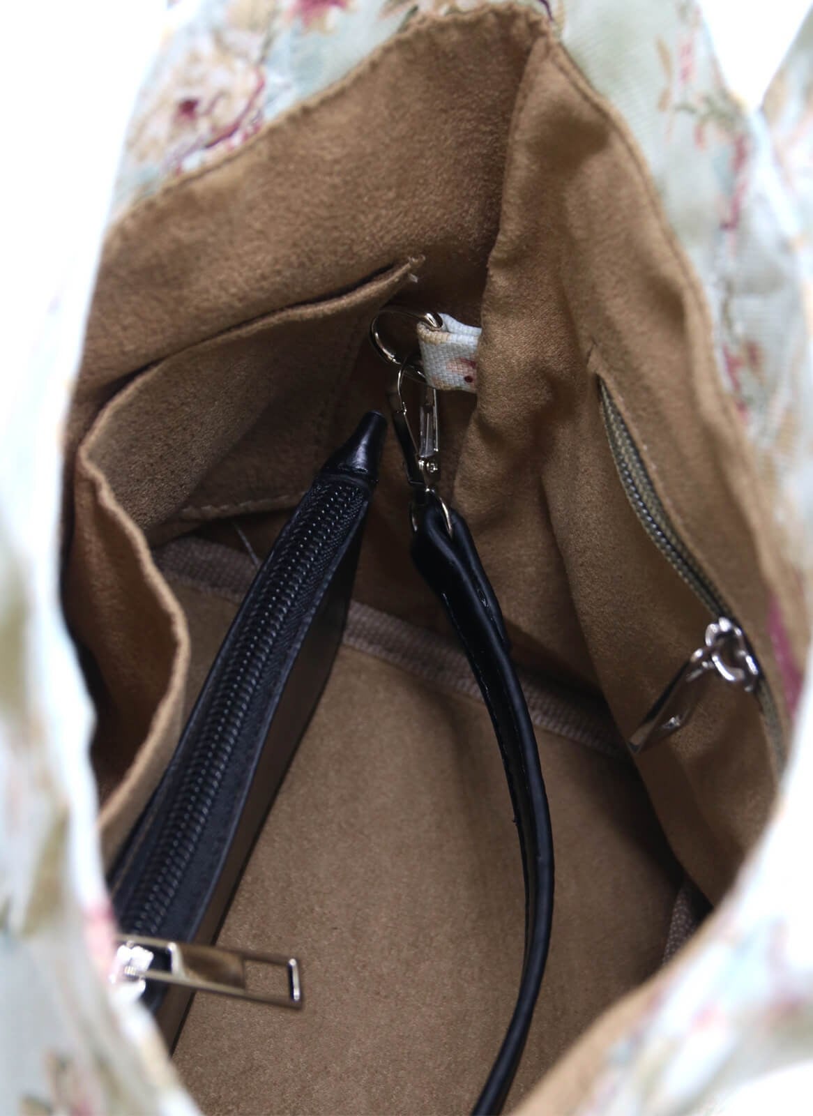 Mini Tote Çanta Mavi Çiçekli Small