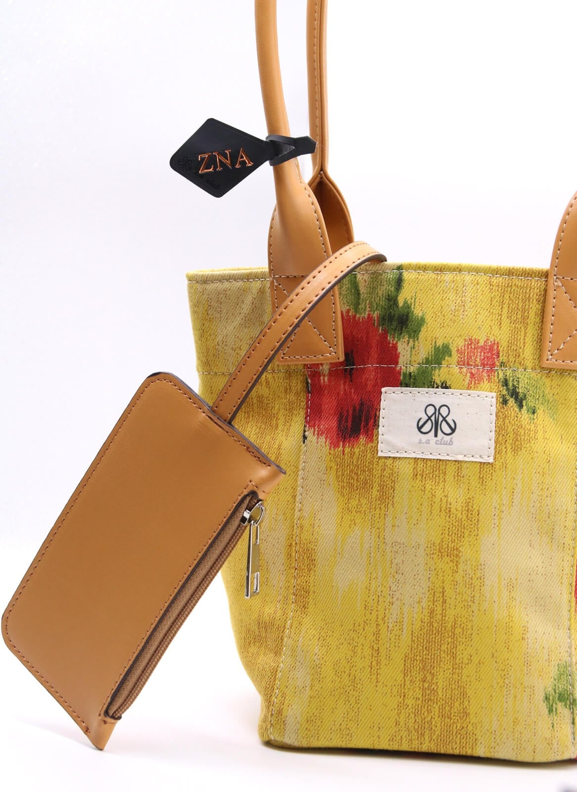 Mini Tote Çanta Sarı Çiçekli Small