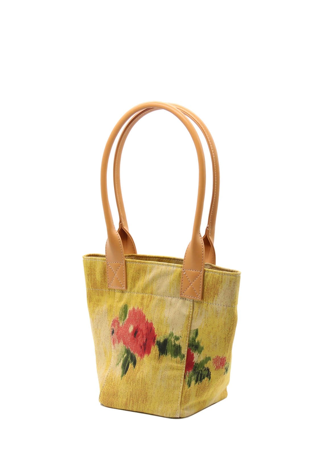 Mini Tote Çanta Sarı Çiçekli Small