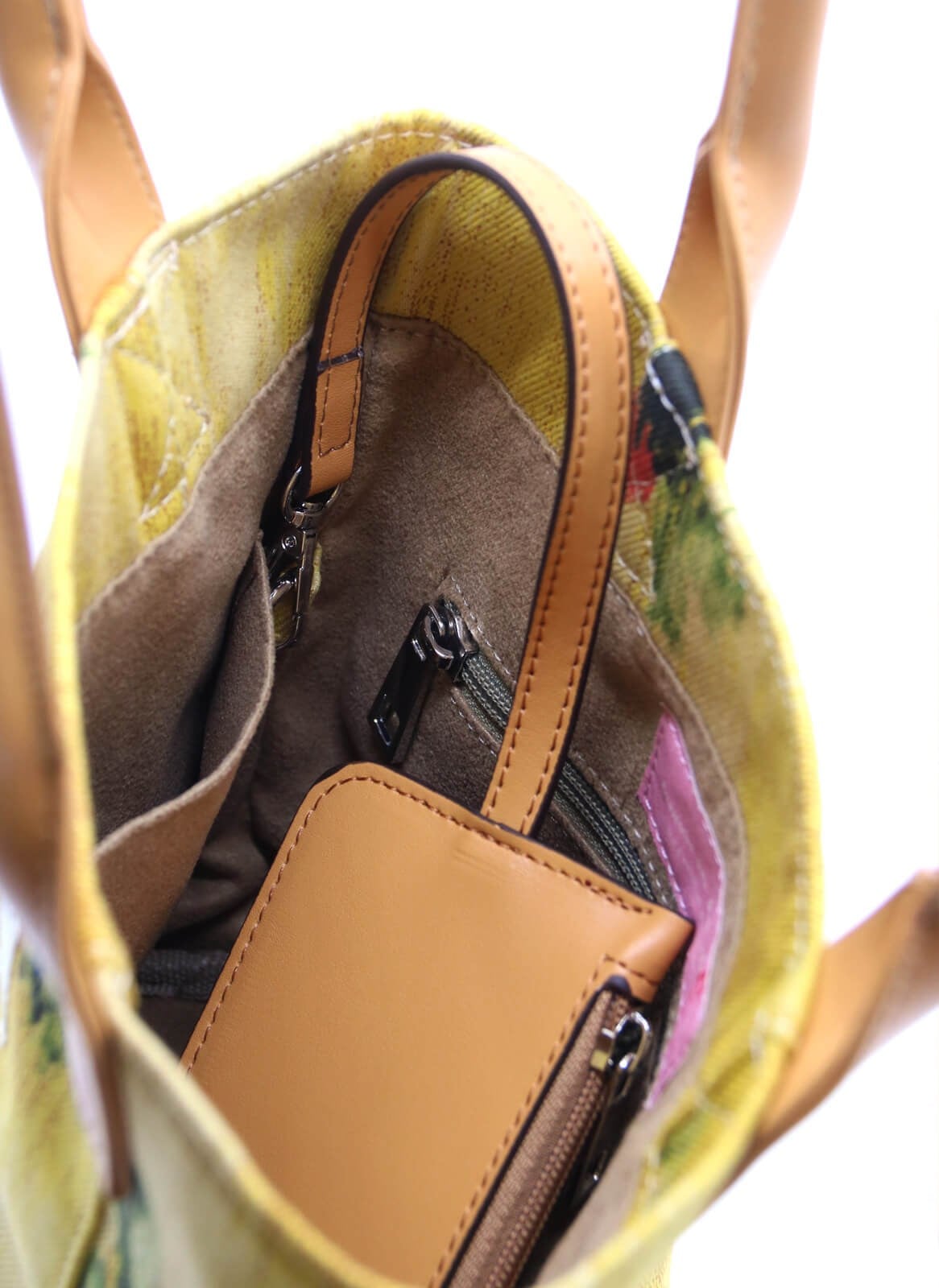 Mini Tote Çanta Sarı Çiçekli Small
