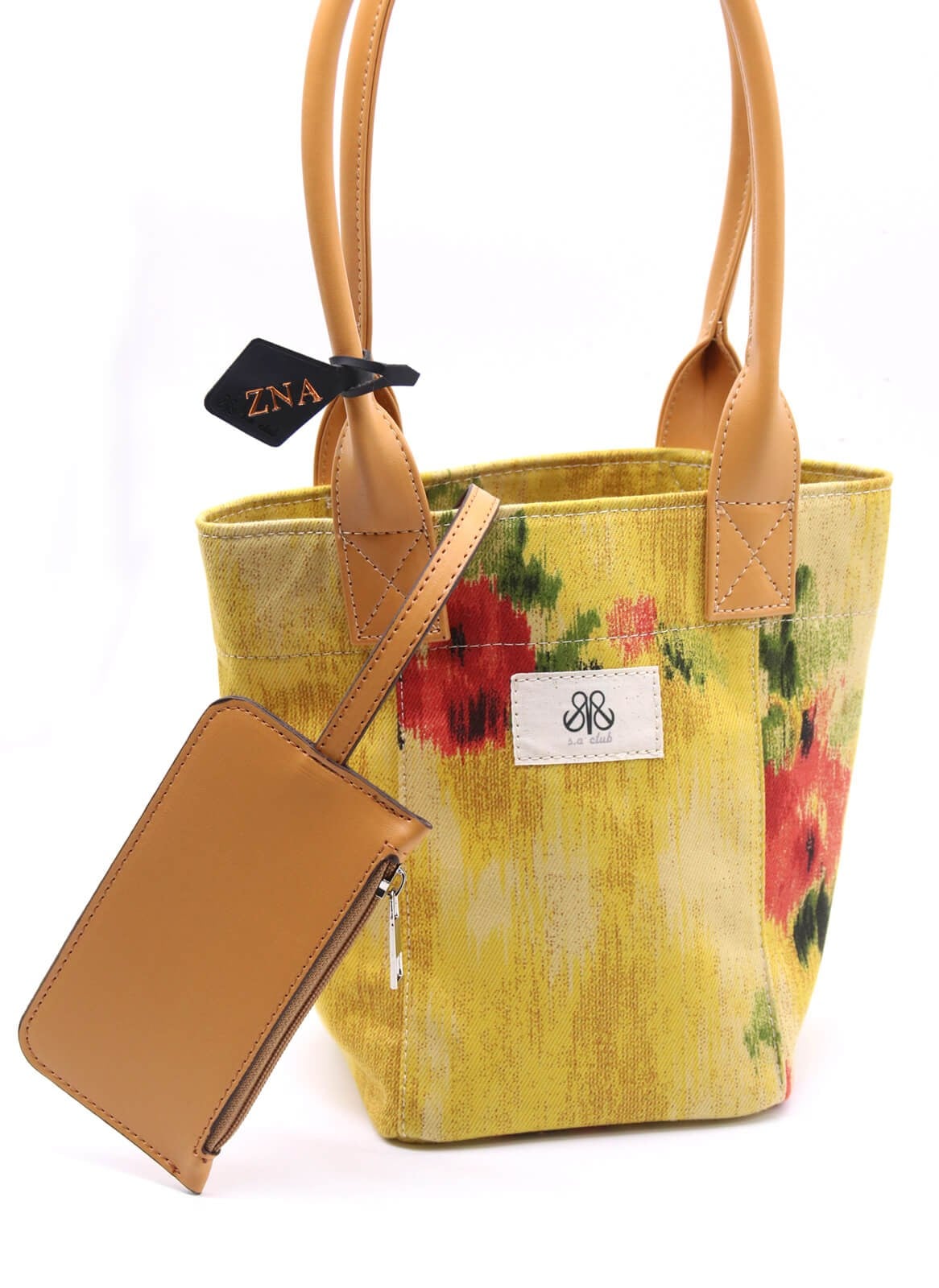 Mini Tote Çanta Sarı Çiçekli Small
