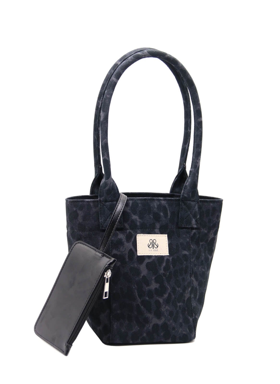 Mini Tote Çanta Siyah Leopar Small