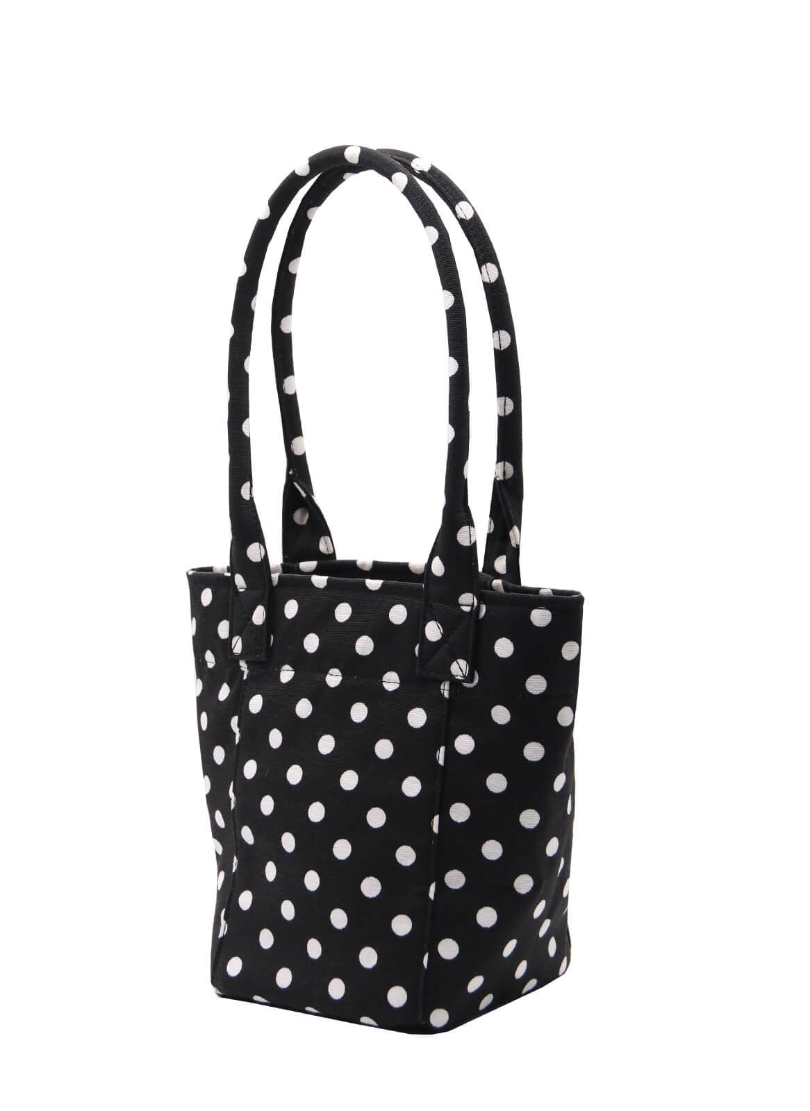 Mini Tote Çanta Siyah Puantiye Small