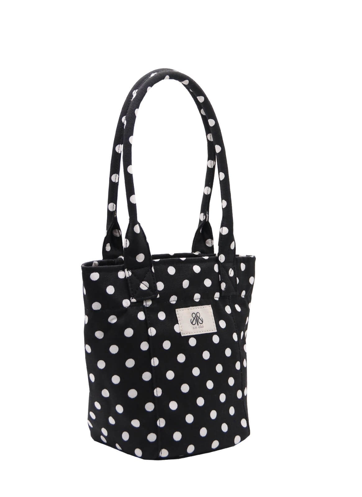 Mini Tote Çanta Siyah Puantiye Small