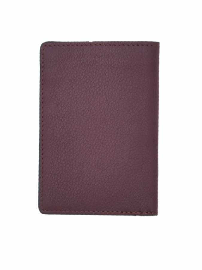 Slim Deri Cüzdan Bordo İnce Dokulu