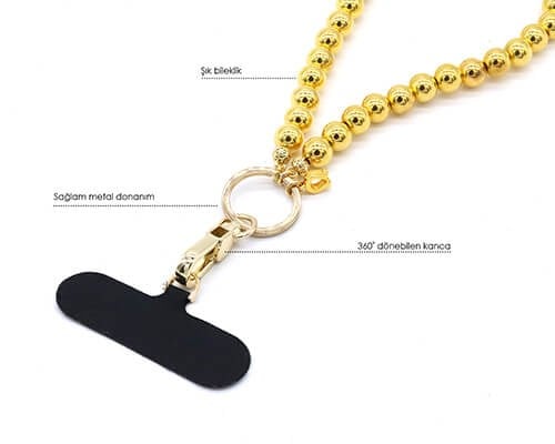 Telefon Bilek Askı Gold Pearl
