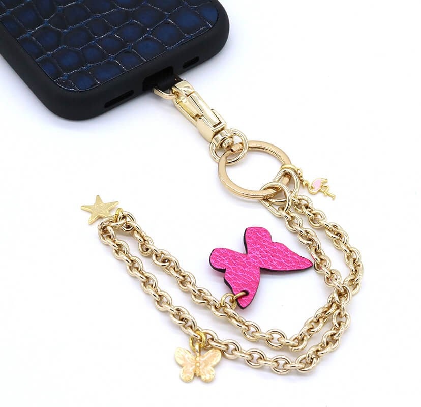 Telefon Bilek Askı Pink Butterfly