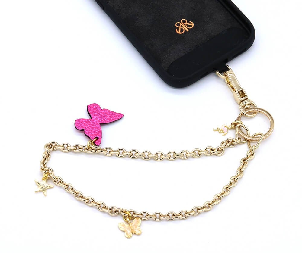 Telefon Bilek Askı Pink Butterfly