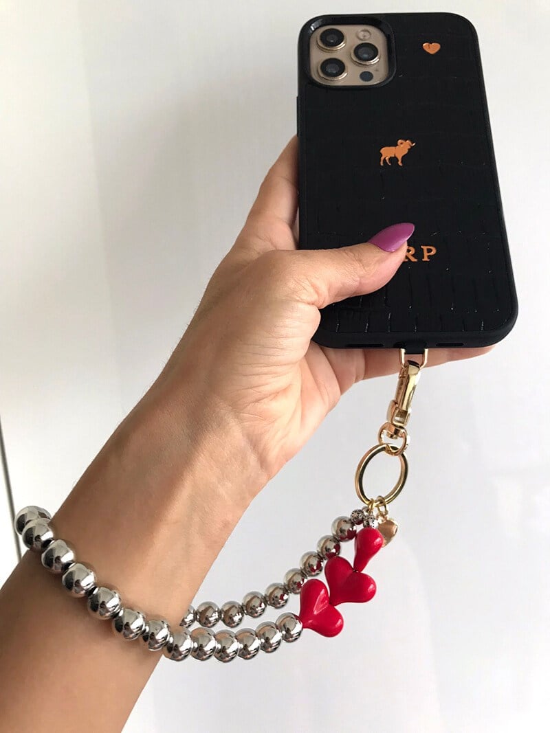 Telefon Bilek Askı Red Hearts