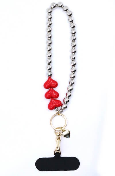 Telefon Bilek Askı Red Hearts