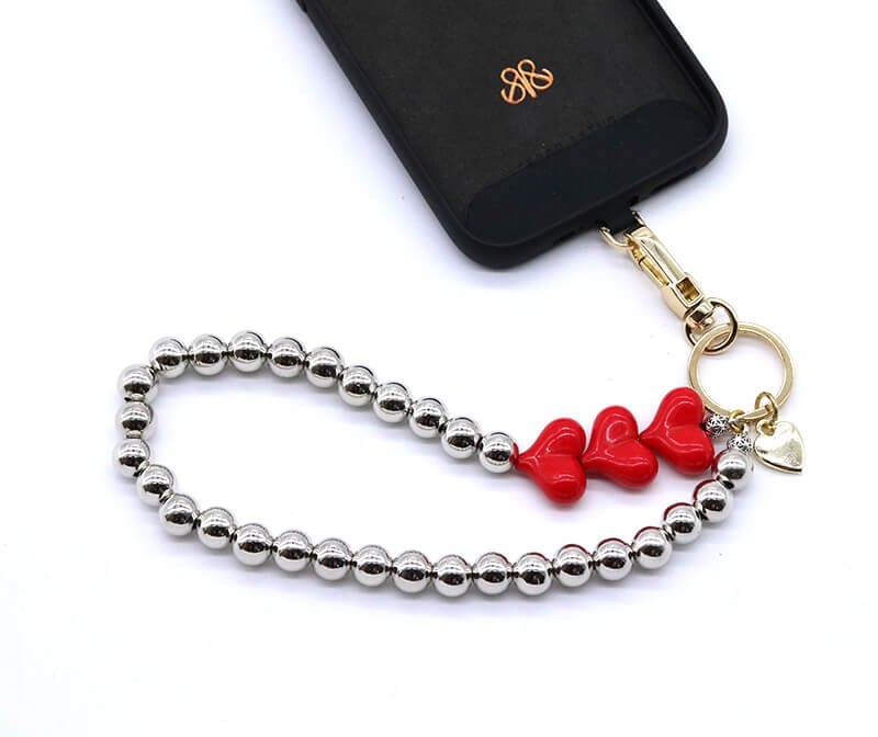 Telefon Bilek Askı Red Hearts