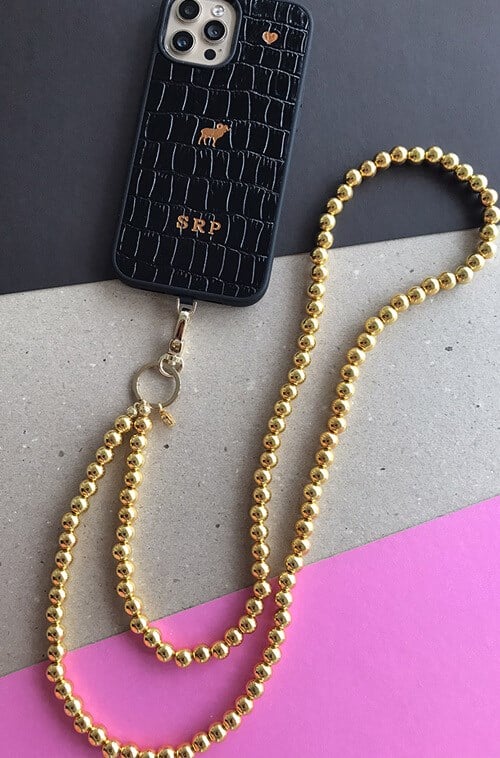 Telefon Boyun Askı Gold Pearl