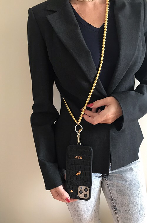 Telefon Boyun Askı Gold Pearl