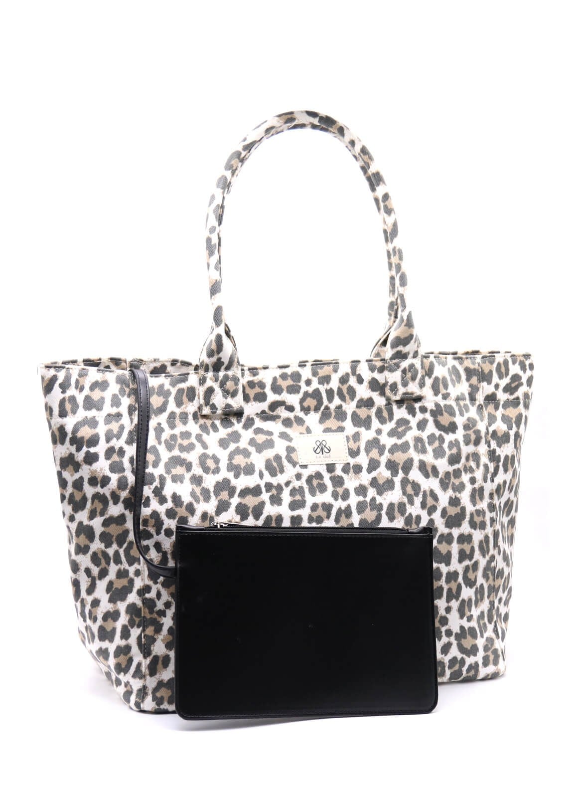 Tote Çanta Beyaz Leopar Large