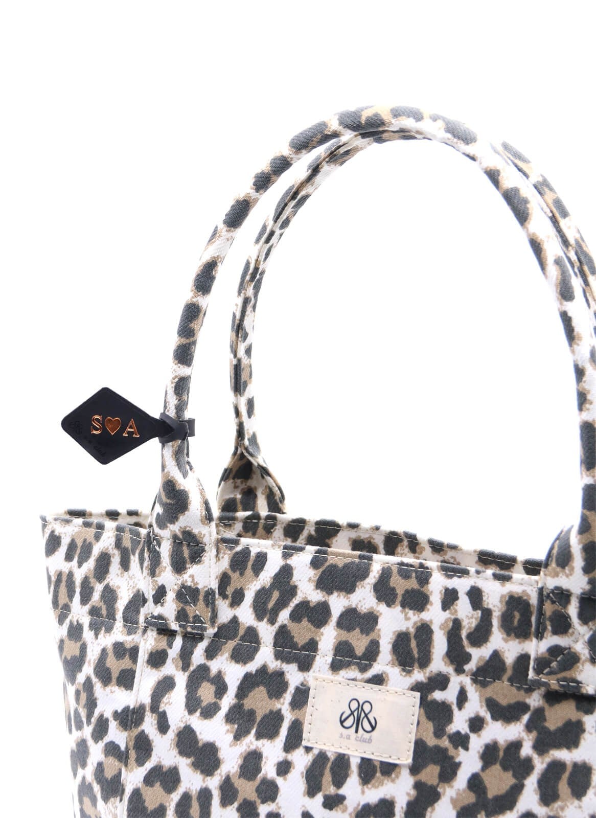 Tote Çanta Beyaz Leopar Medium