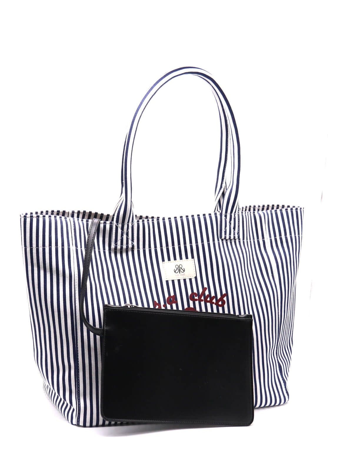 Tote Çanta Çizgili Lacivert Large